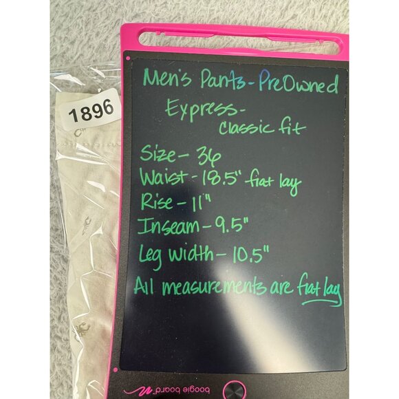 Express Mens 36 White Classic Fit Cotton Shorts W/Gray Scorpion Print - PreOwned - Picture 12 of 13